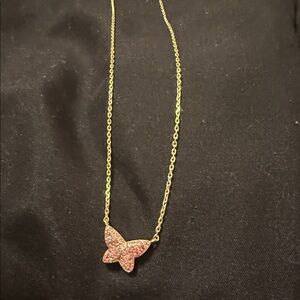 Kendra Scott pink butterfly necklace